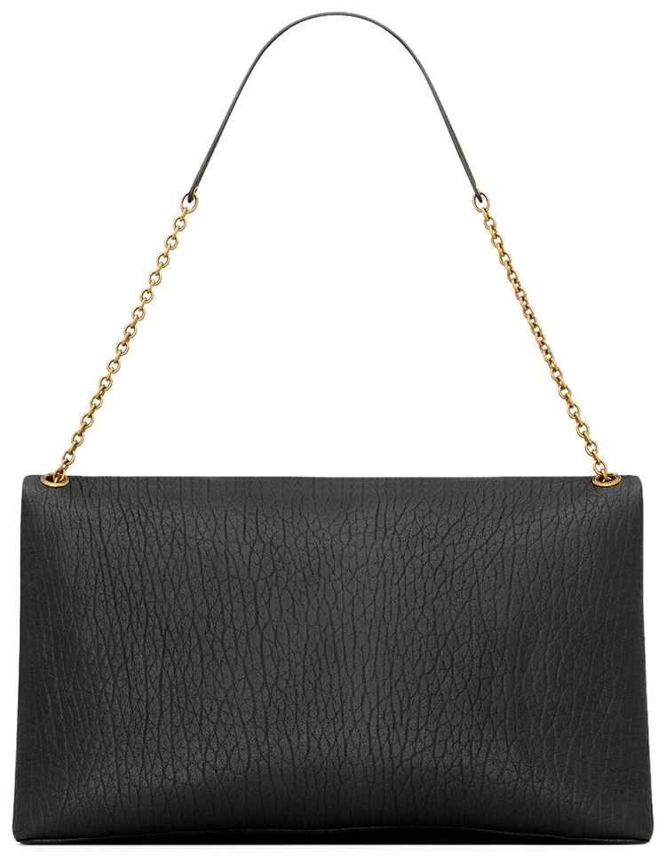 Saint Laurent Cassandre XXL Envelope Pouch On Chain In Lambskin Nero