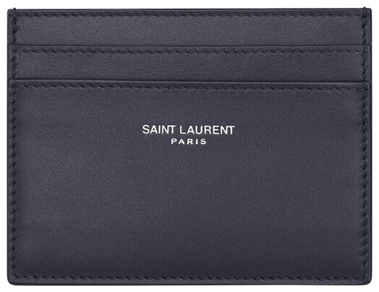 Saint Laurent Paris Card Case In Smooth Leather Midnight