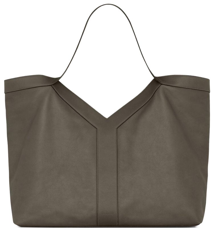 Saint Laurent Y Large Tote In Smooth Leather Light Musk