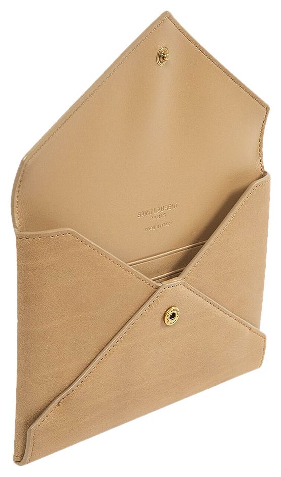 Saint Laurent Letter Passport Case Natural Tan