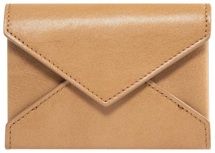 Saint Laurent Letter Card Case Natural Tan