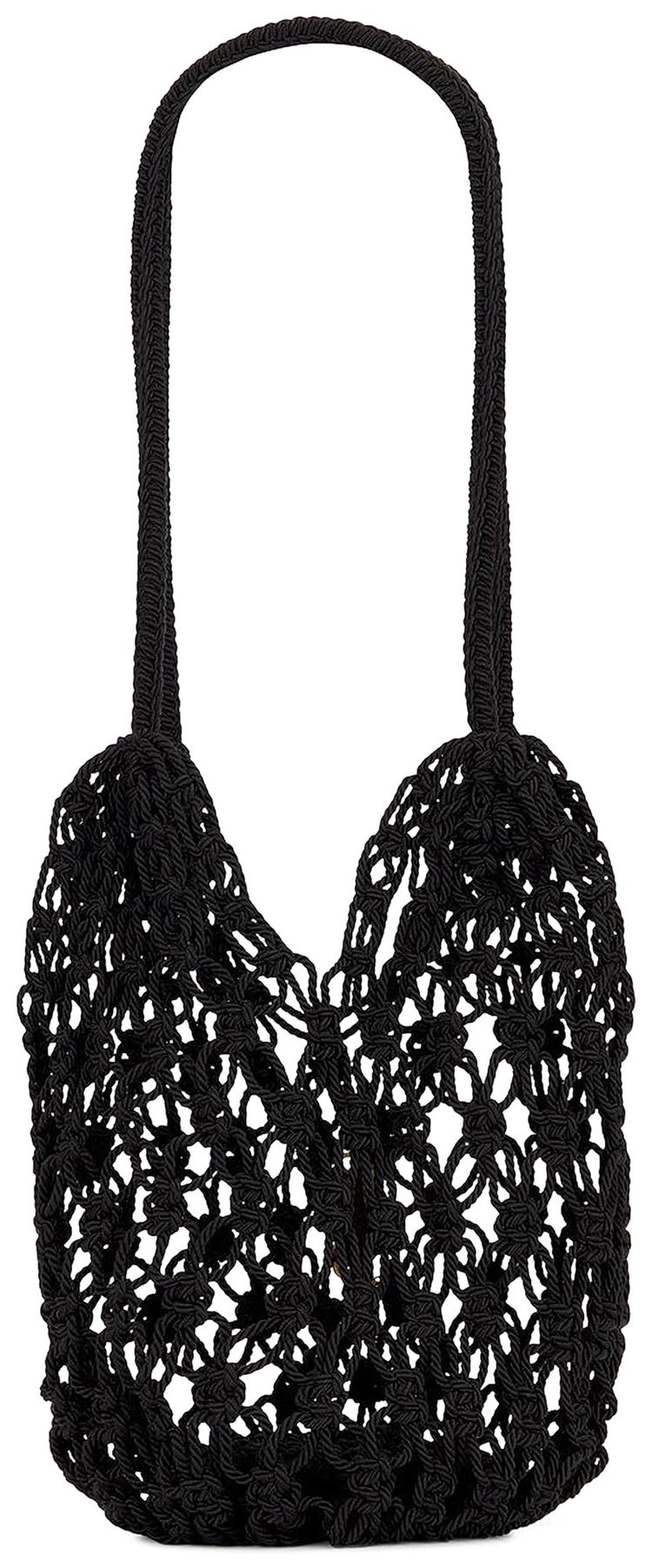 Saint Laurent Small Shopping Crochet Bag Nero