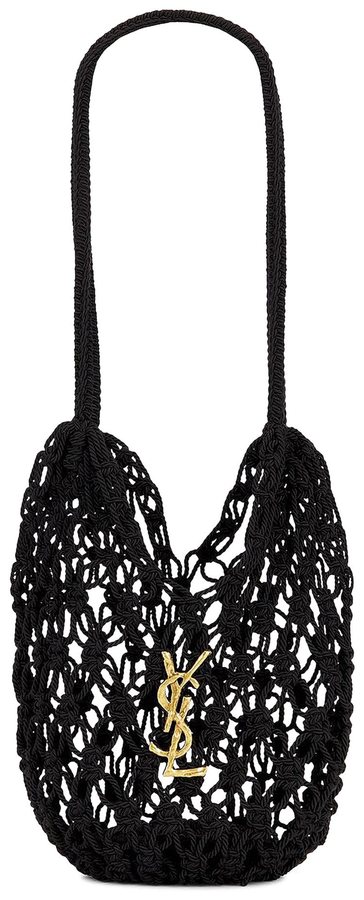 Saint Laurent Small Shopping Crochet Bag Nero