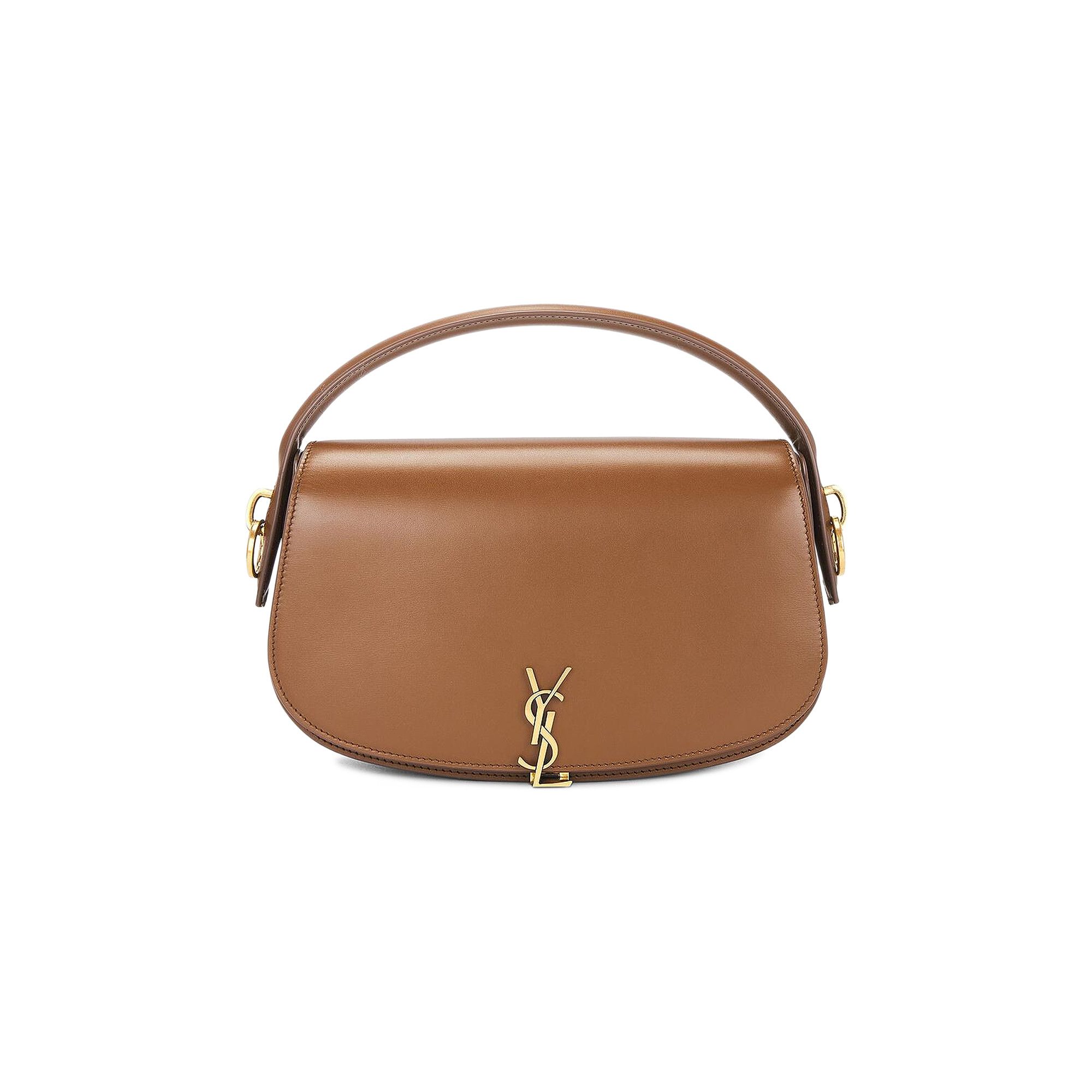 Saint Laurent ２WAYバッグ レザー ブラウン 464960 YSL Saint Laurent Vintage Brown Leather Boxy East West 2way Flap