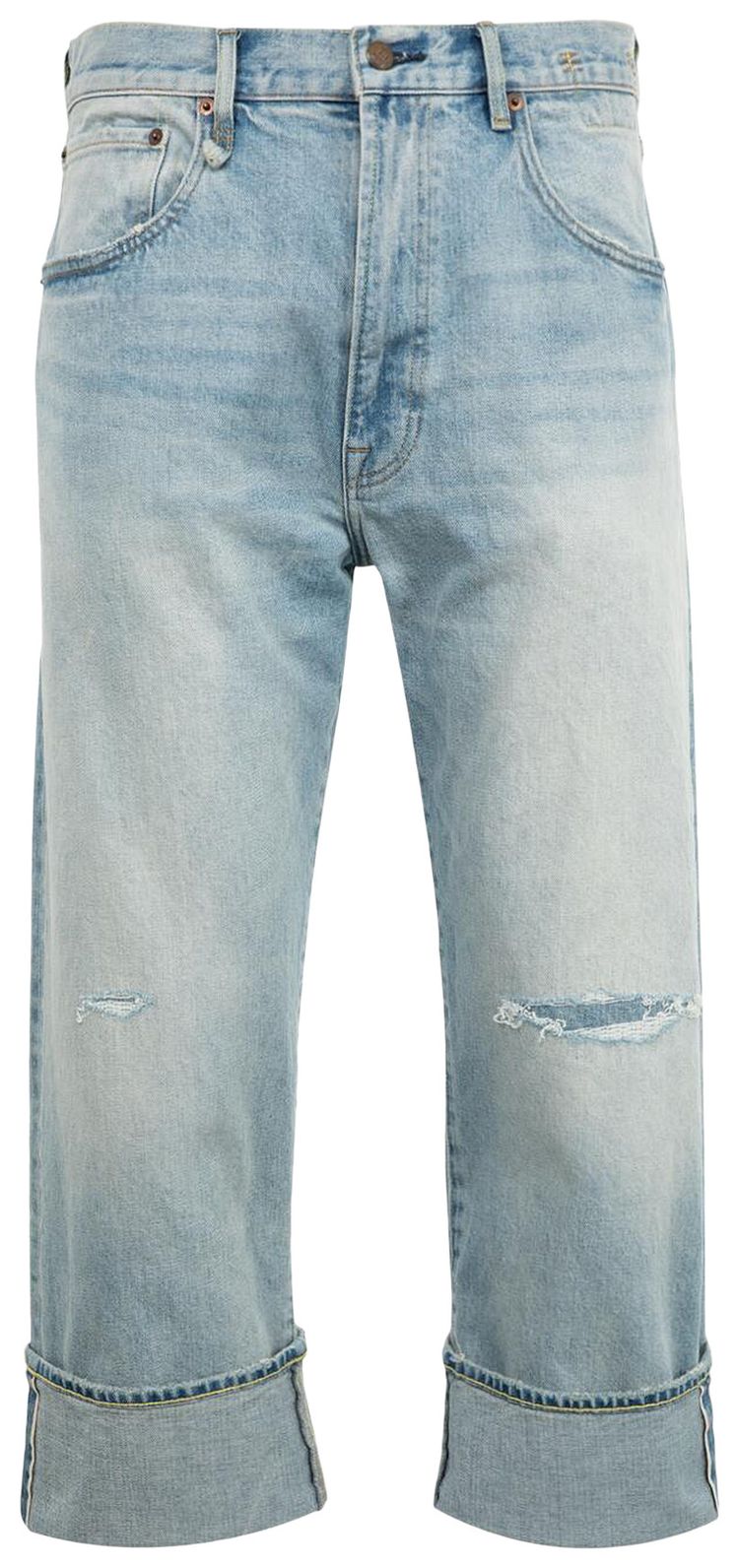 R13 Cuffed X Boyfriend Jean Elroy Selvedge Blue