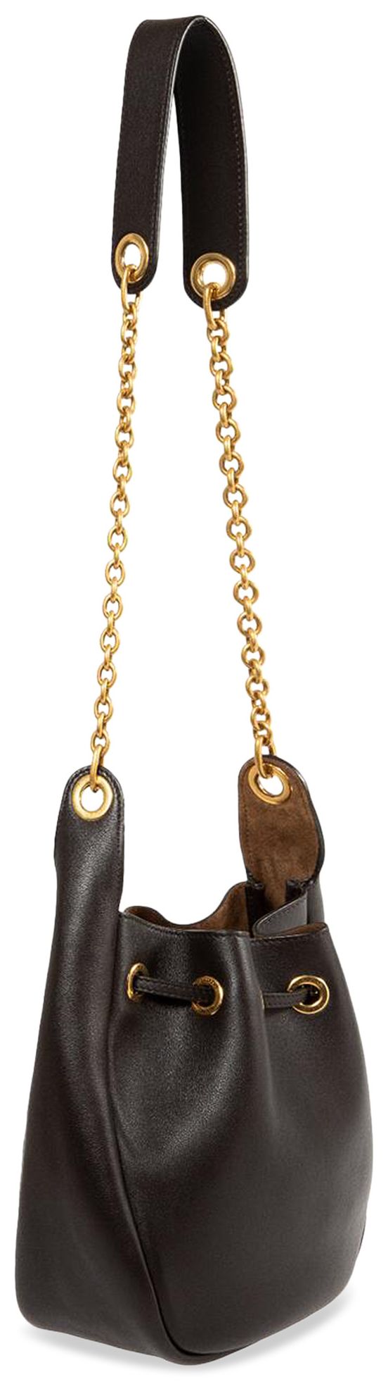 Saint Laurent Cassandre Supple Bucket Bag FondenteDark Sigaro