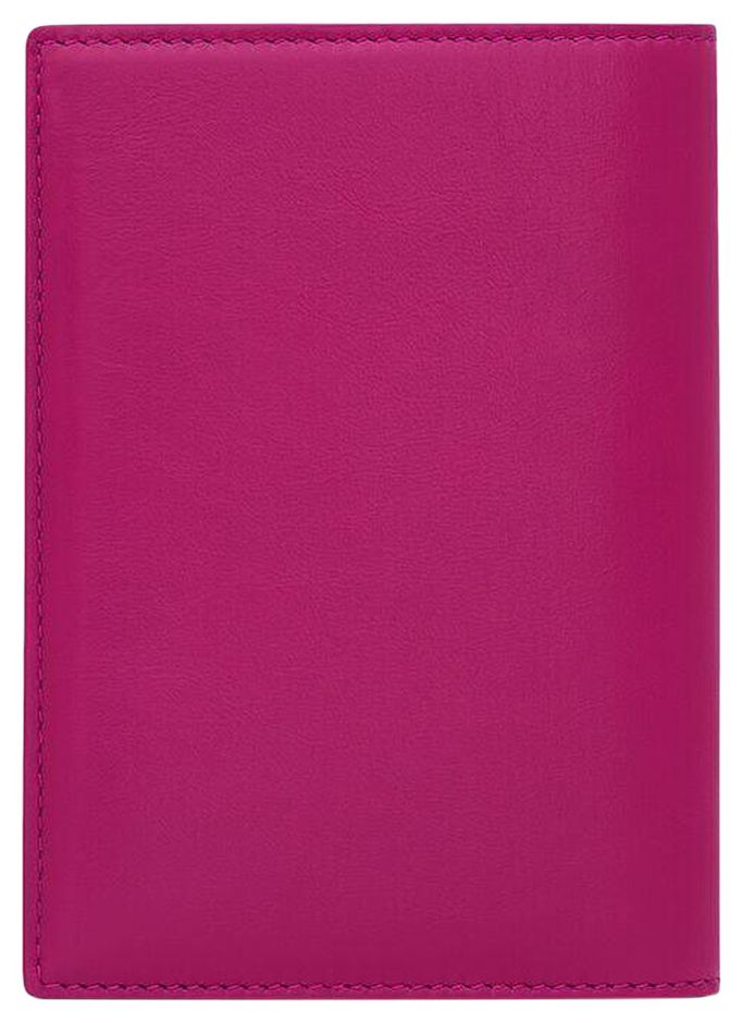 Saint Laurent Paris Passport Case In Shiny Leather Deep Magenta
