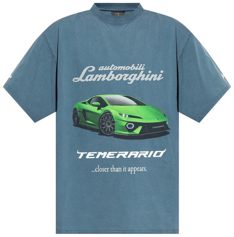 Balenciaga x Lamborghini Oversized T Shirt Dark Blue