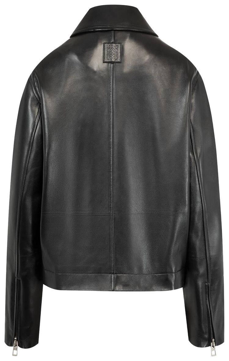 Loewe Belted Jacket In Nappa Lambskin Black