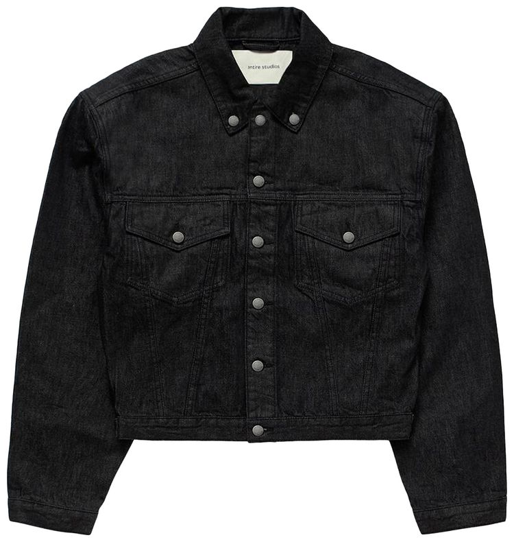Entire Studios Shrunken Denim Jacket Raw Black