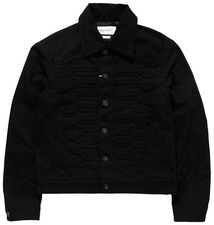 Alexander McQueen Military Denim Jacket Black