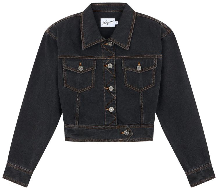 VAQUERA Cropped Denim Jacket Black