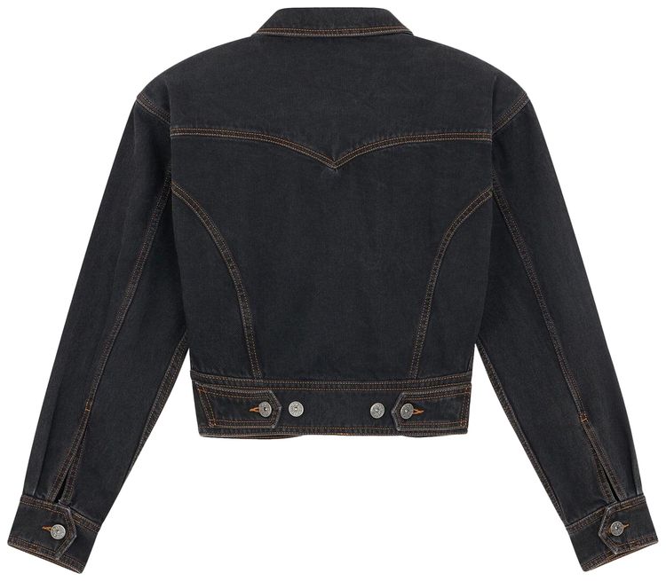 VAQUERA Cropped Denim Jacket Black