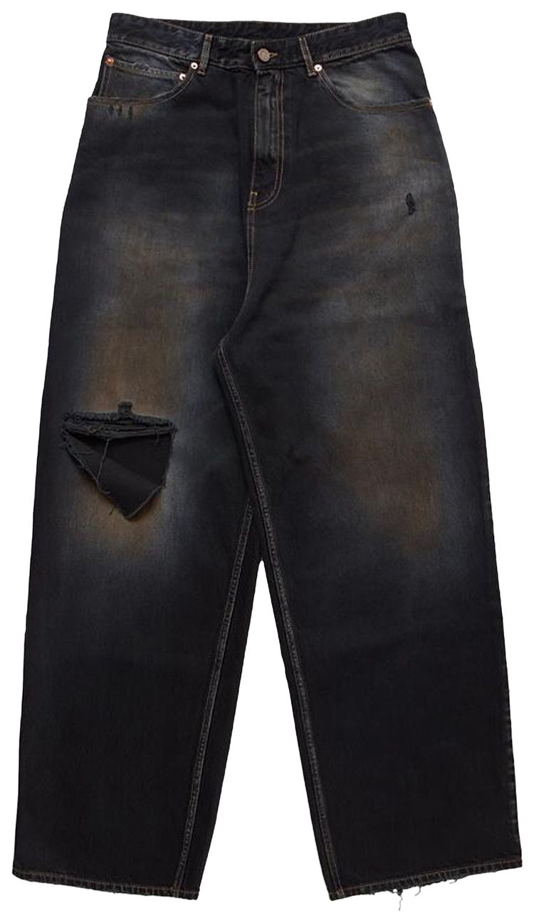 Vetements Distressed Baggy Jeans Blackout