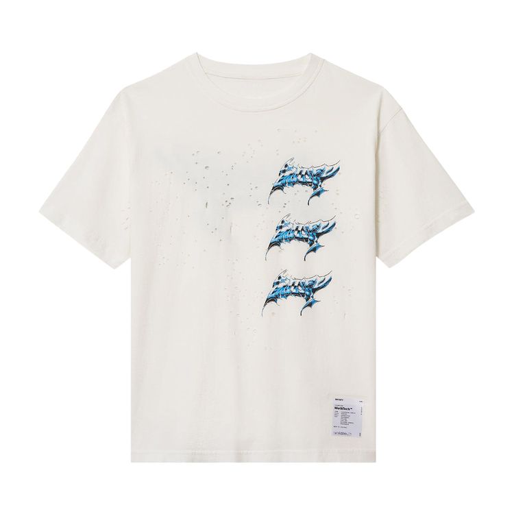 SATISFY MothTech T Shirt Graffiti Off White