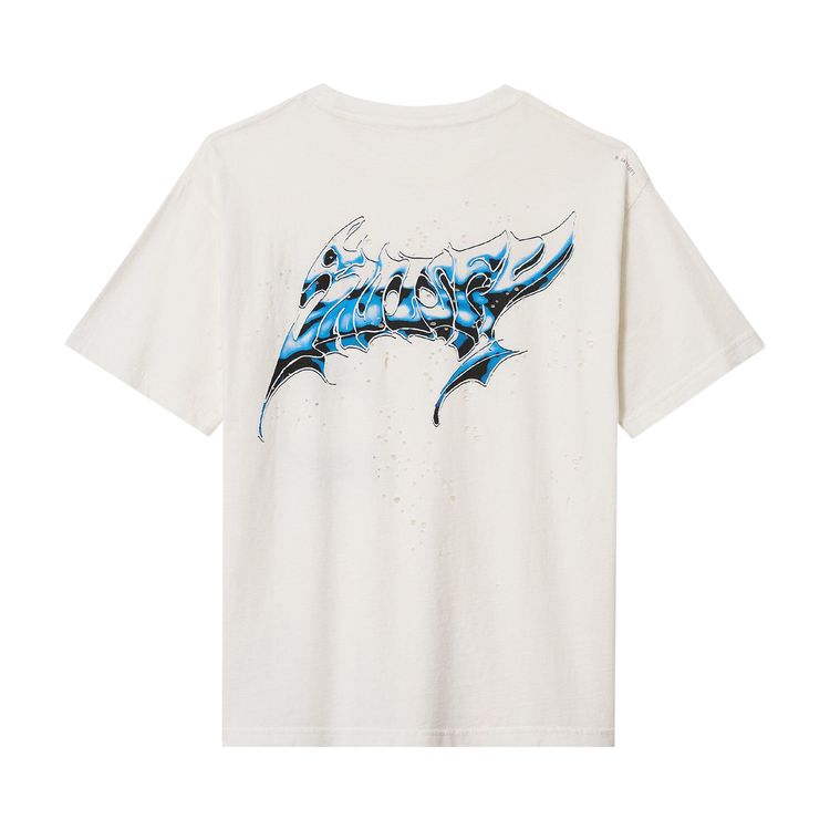 SATISFY MothTech T Shirt Graffiti Off White