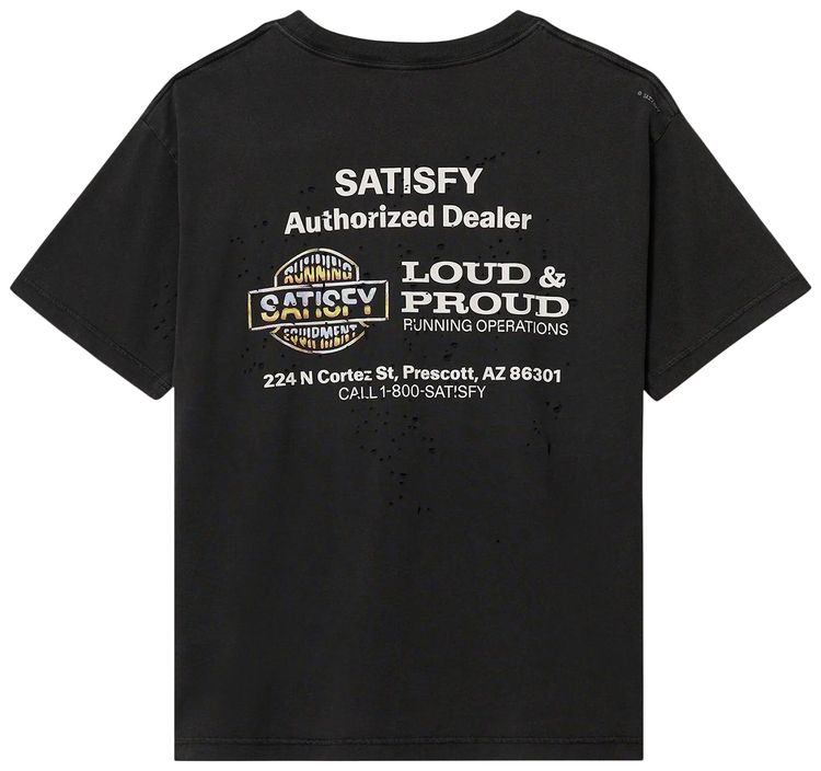 SATISFY MothTech T Shirt Graphic Logo Aged Black