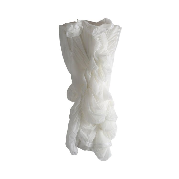 Comme des Garcons Sleeveless Pleated T Shirt White