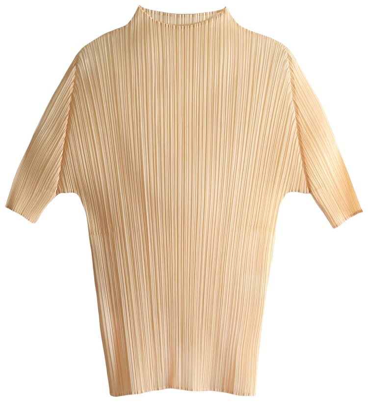 Pleats Please Issey Miyake Lucid Pleats Shirt Cream Yellow