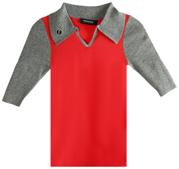 Kiko Kostadinov Larissa Knit Polo Vermillion Red