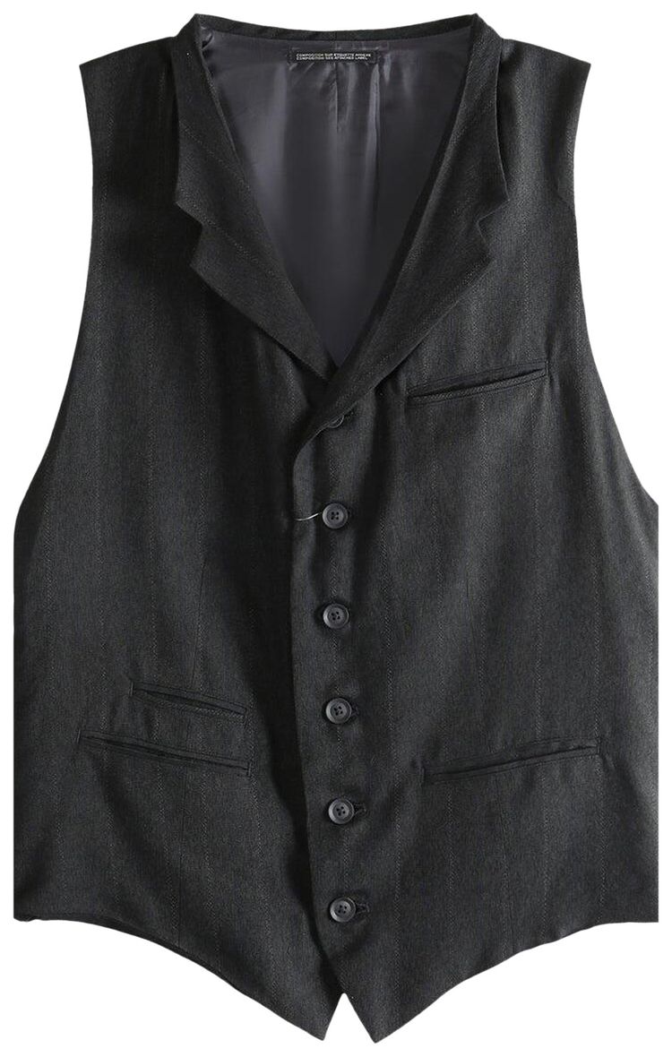 Yohji Yamamoto Pour Homme Backside Padded Vest Top Black