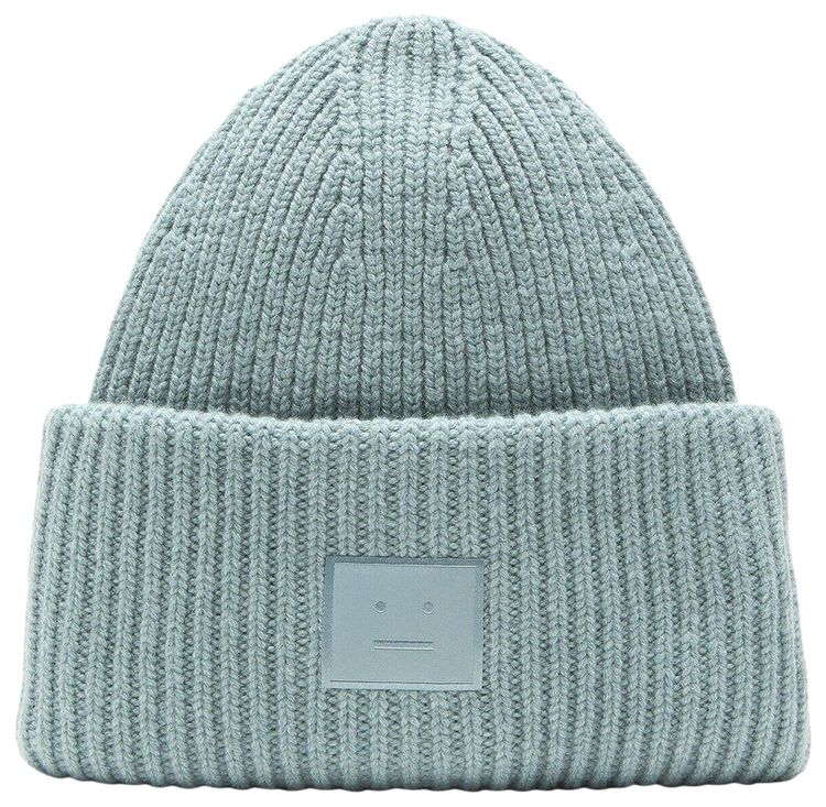 Acne Studios Large Face Logo Beanie Dusty Blue