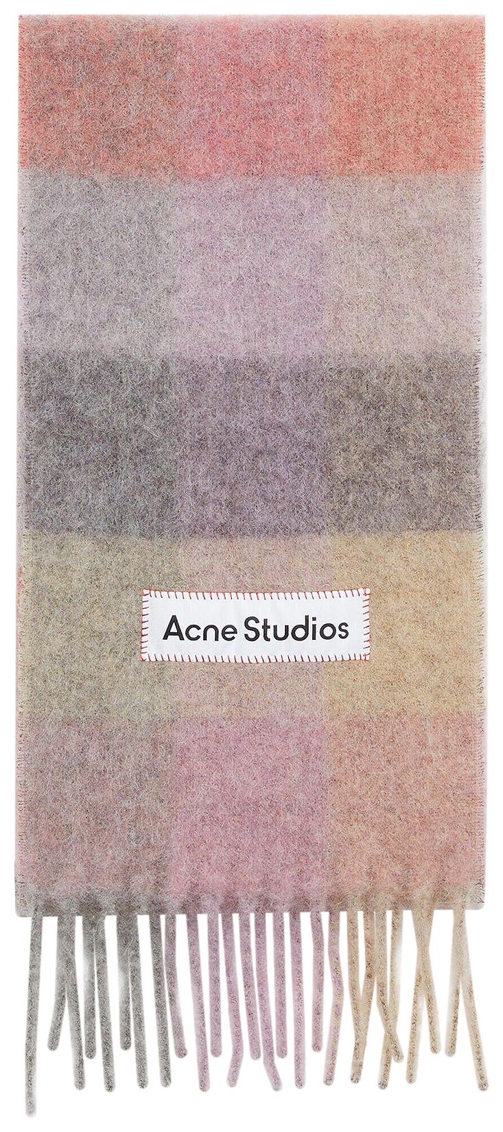 Acne Studios Mohair Checked Scarf FuchsiaLilacPink