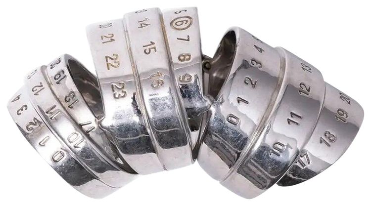 MM6 Maison Margiela Numeric Triple Ring Silver