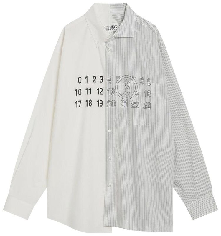 MM6 Maison Margiela Poplin Shirt Stripes Grey White