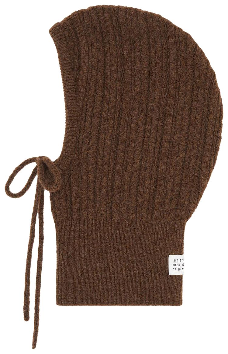MM6 Maison Margiela Numeric Knit Scarf Brown