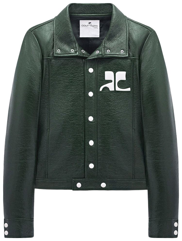 Courreges ReEdition Vinyl Jacket Dark Green