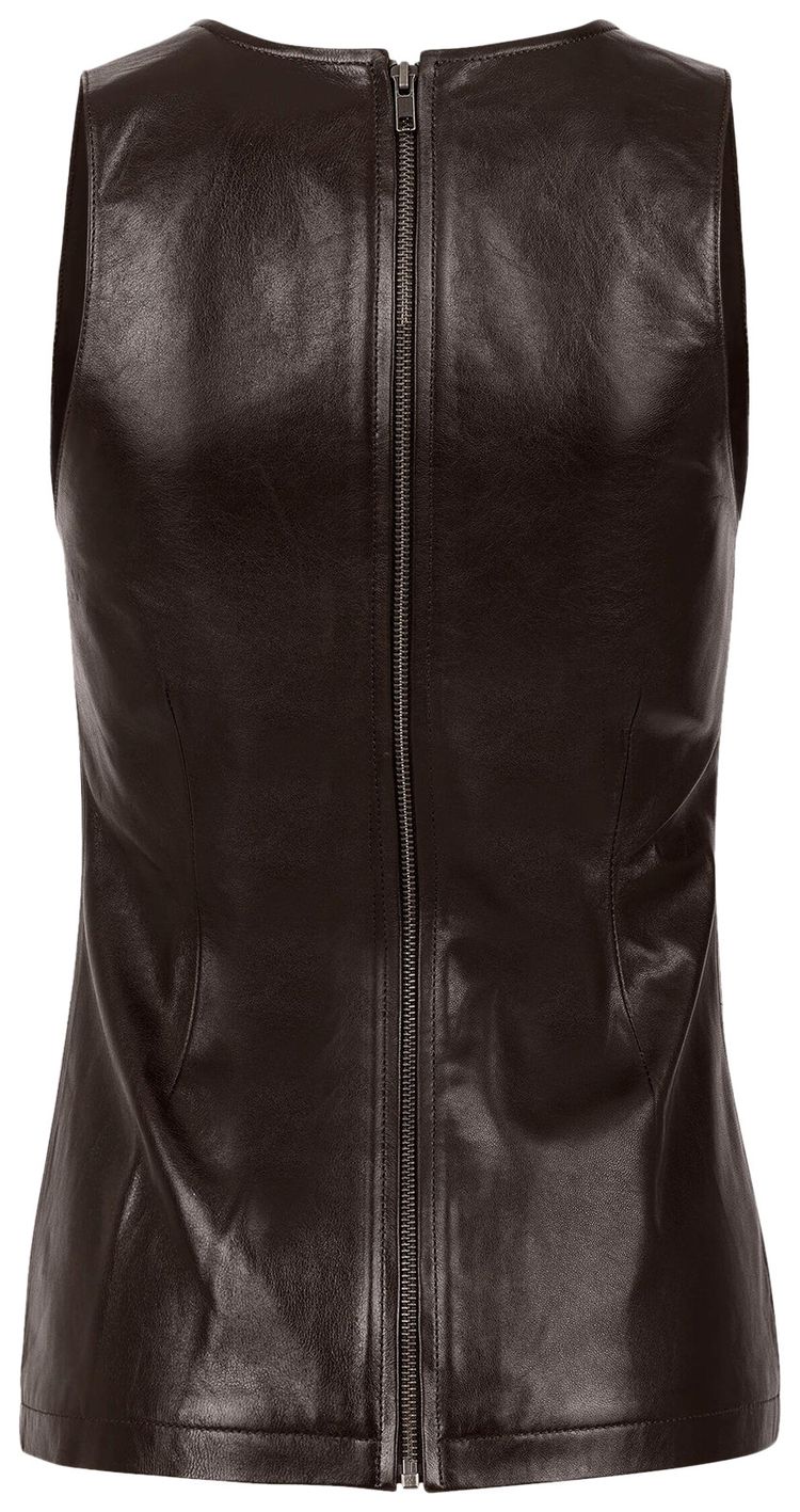 Entire Studios Leather Tank Top Dark Brown
