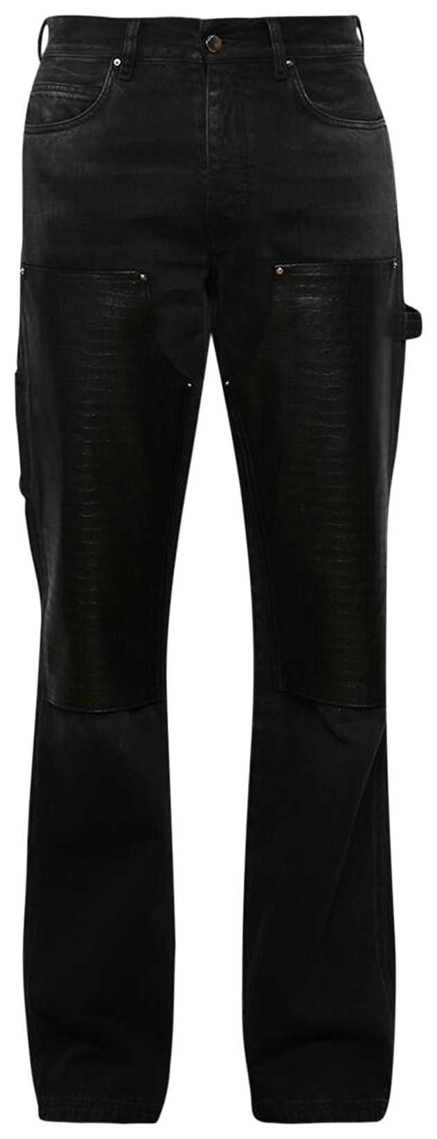 Amiri Embossed Croc Carpenter Jeans Dusk Black