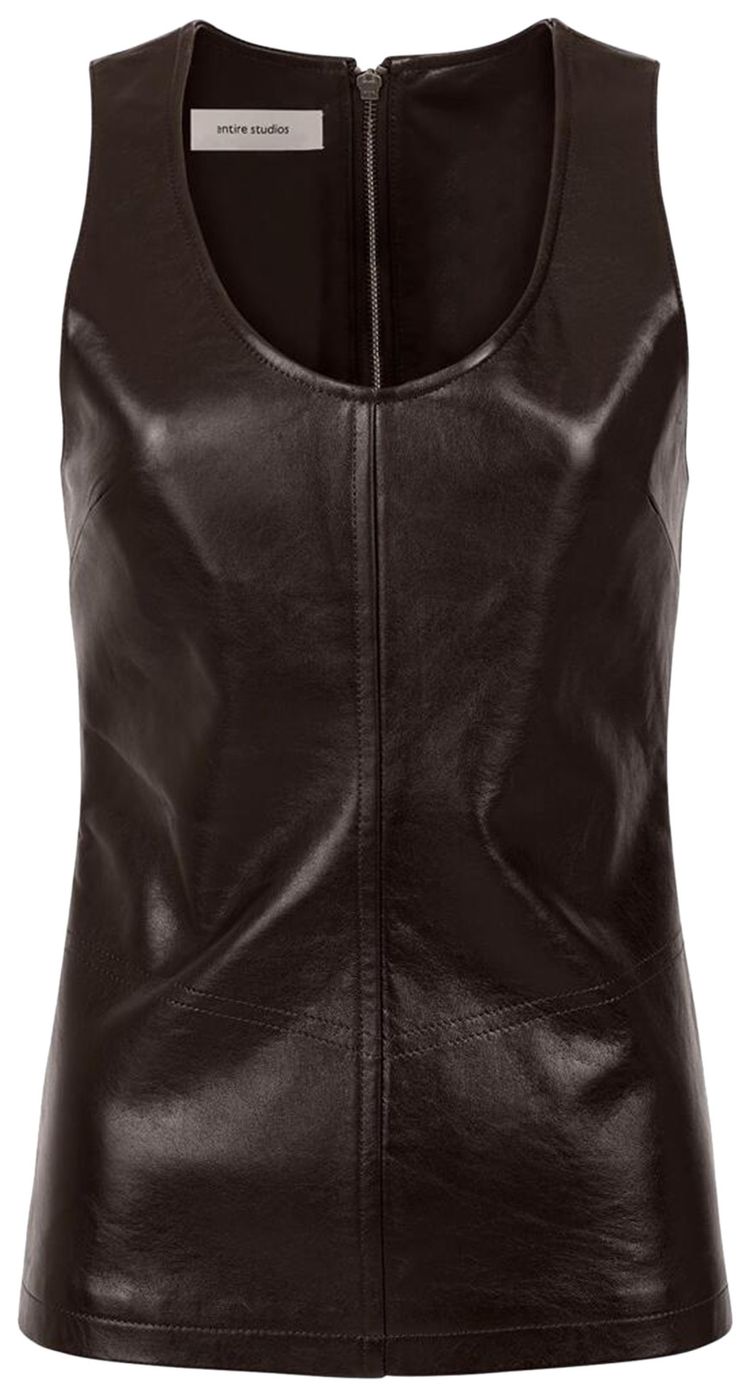 Entire Studios Leather Tank Dark Brown