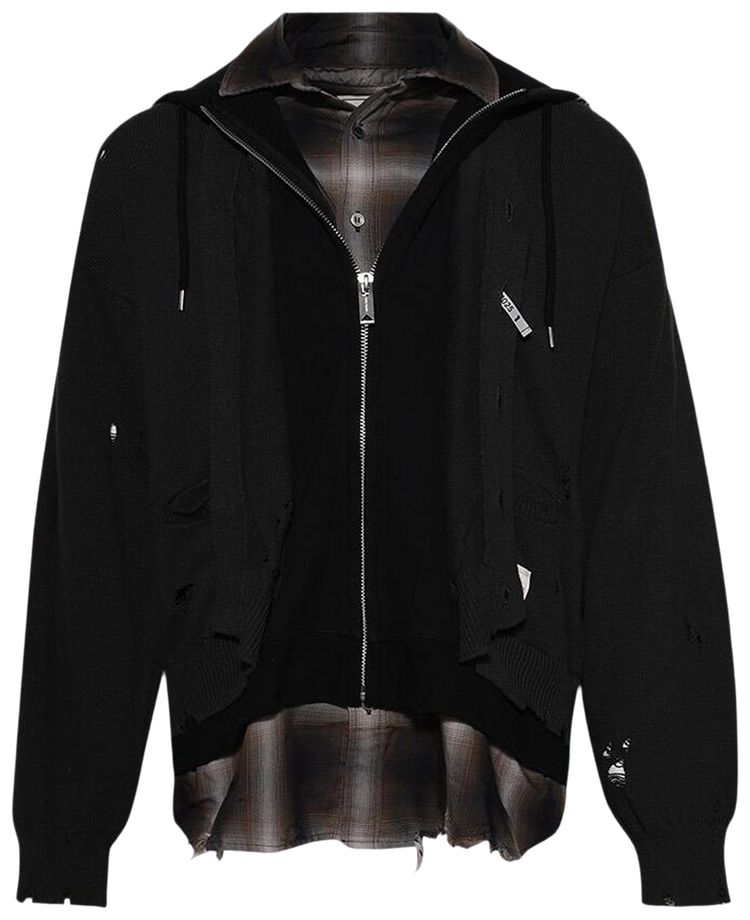 Maison Mihara Yasuhiro Triple Layered Knit Cardigan Black