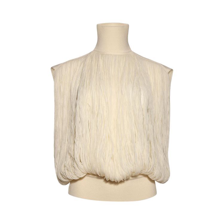 Alaia Fringes Top Blanc Casse