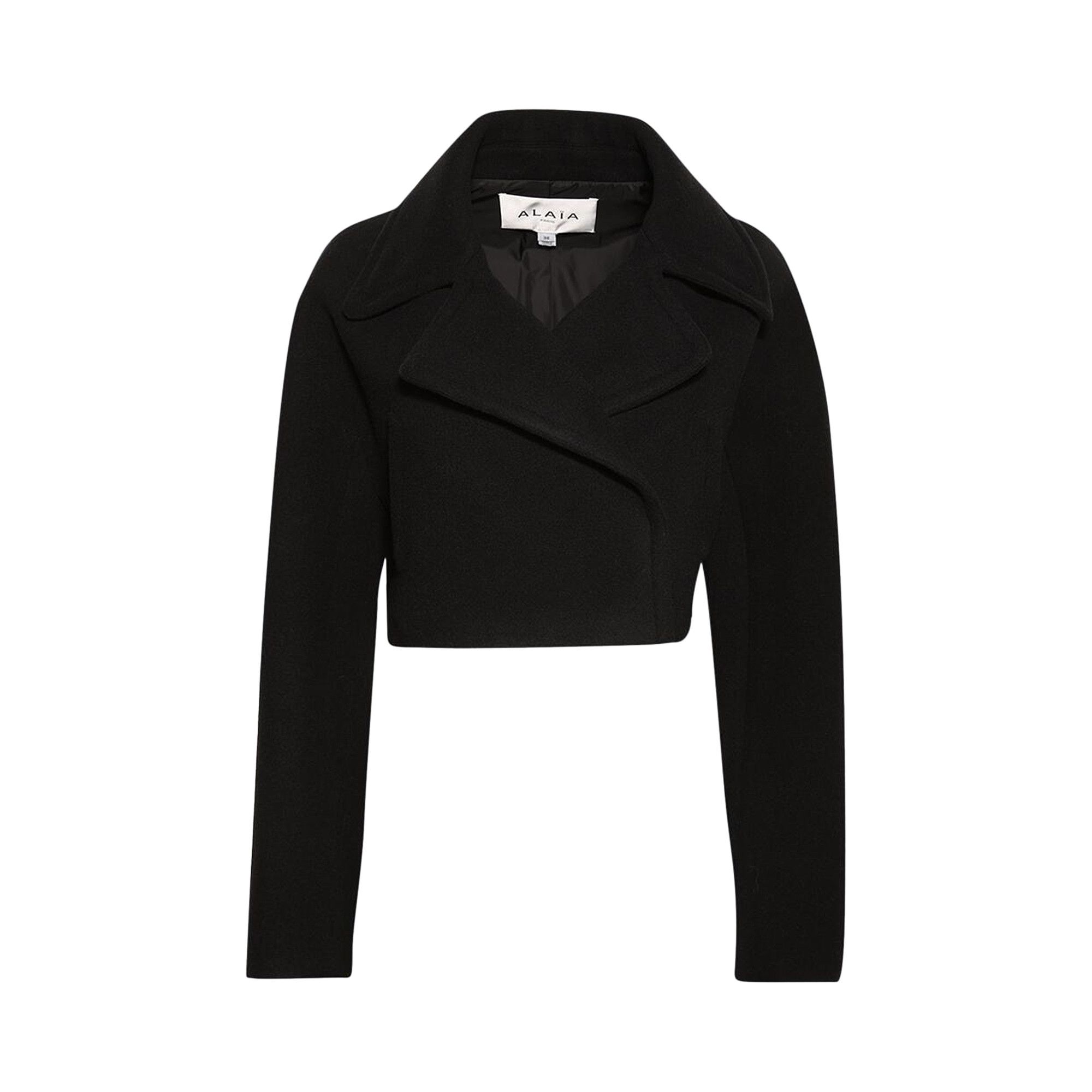 Buy Alaïa Cropped Caban Jacket 'Noir Alaia' - AA9V04056T473 995 | GOAT