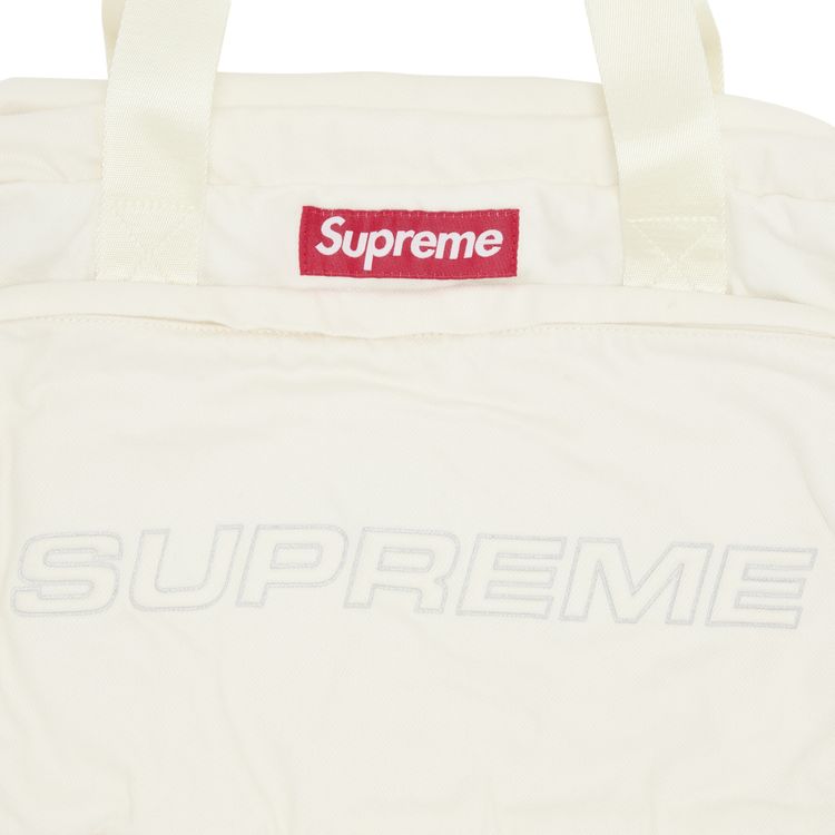 Supreme Denim Duffle Bag White