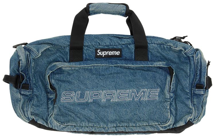 Supreme Denim Duffle Bag Washed Indigo