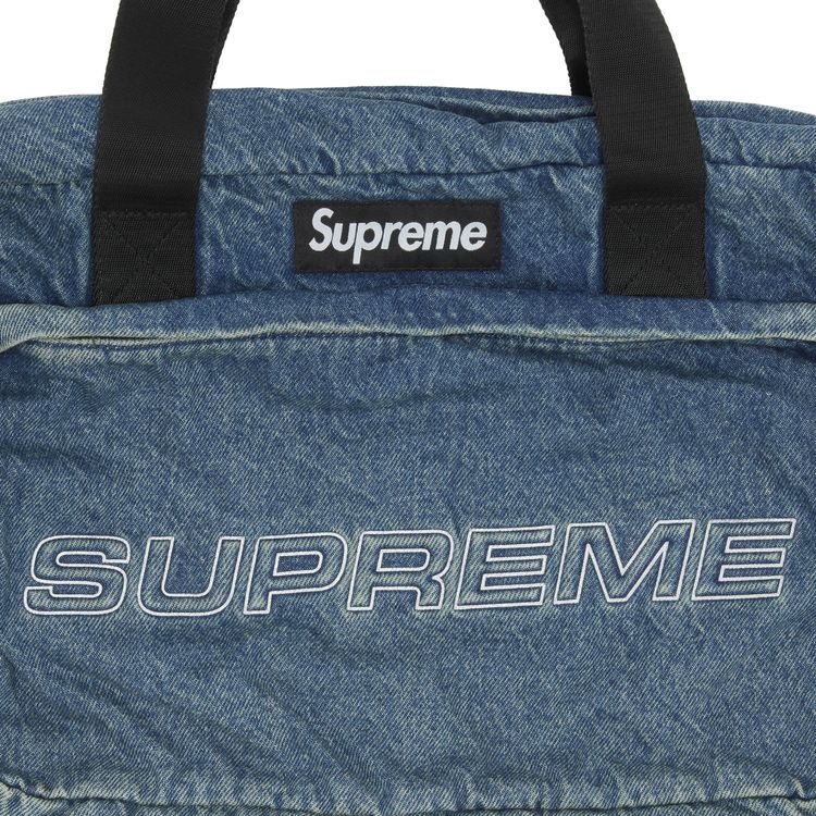 Supreme Denim Duffle Bag Washed Indigo
