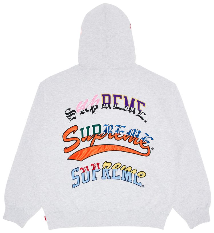 Supreme Multi Logos Hooded Sweatshirt Ash Grey