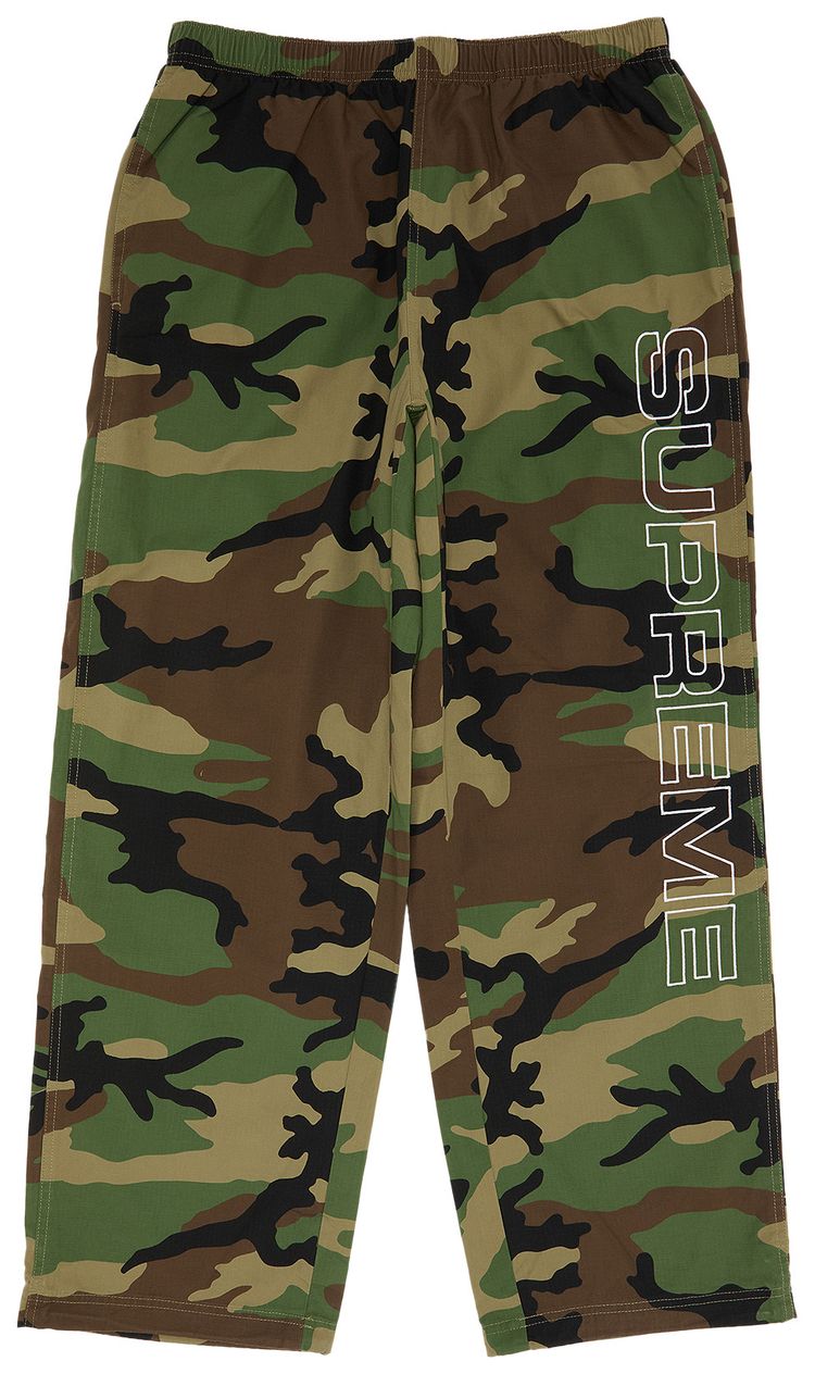Supreme Spellout Embroidered Ripstop Track Pant Woodland Camo