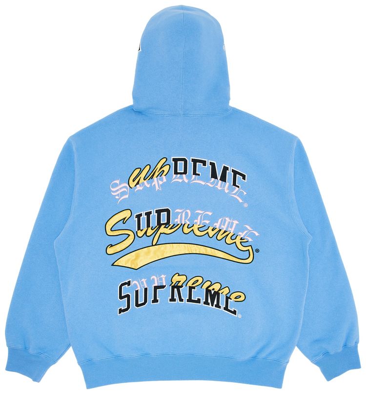 Supreme Multi Logos Hooded Sweatshirt Light Blue