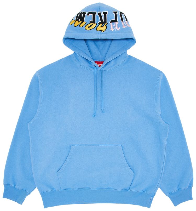 Supreme Multi Logos Hooded Sweatshirt Light Blue
