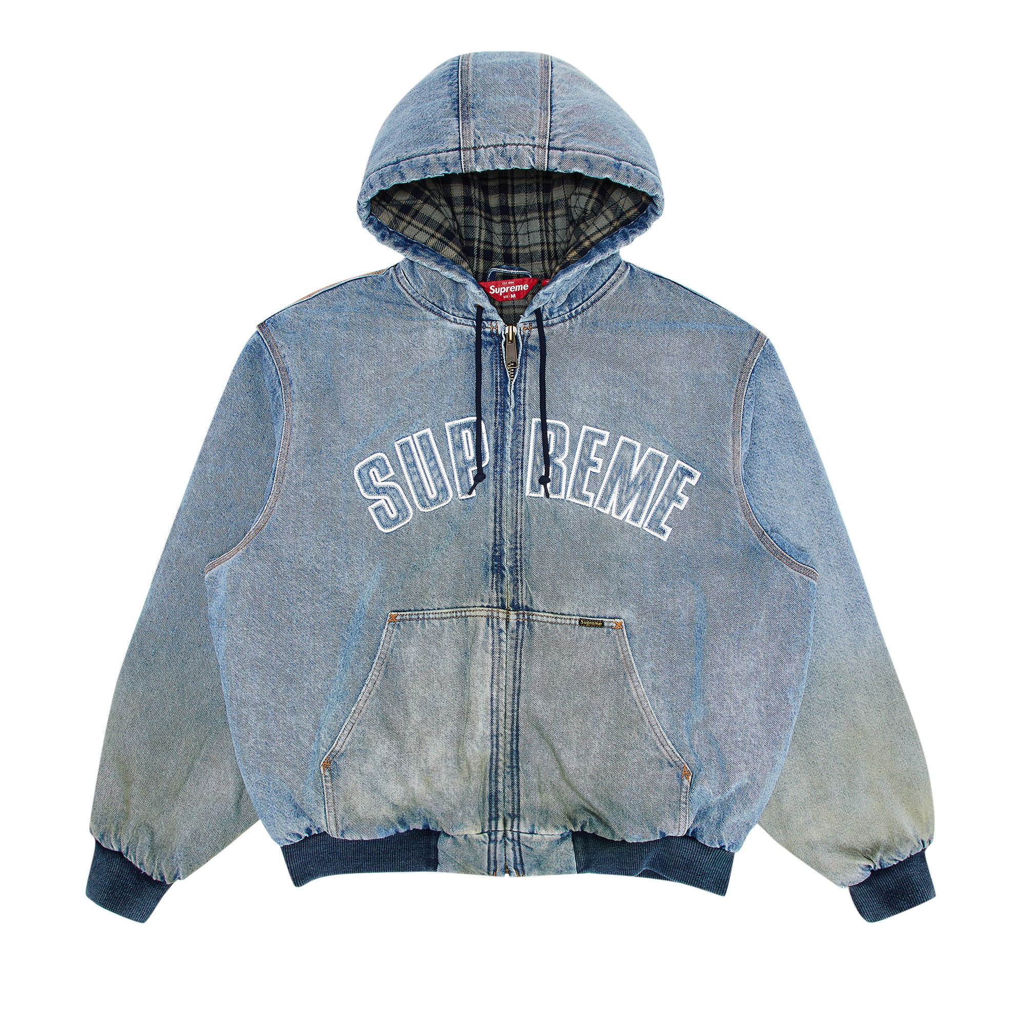 Buy Supreme Reflective Arc Hooded Work Jacket 'Denim