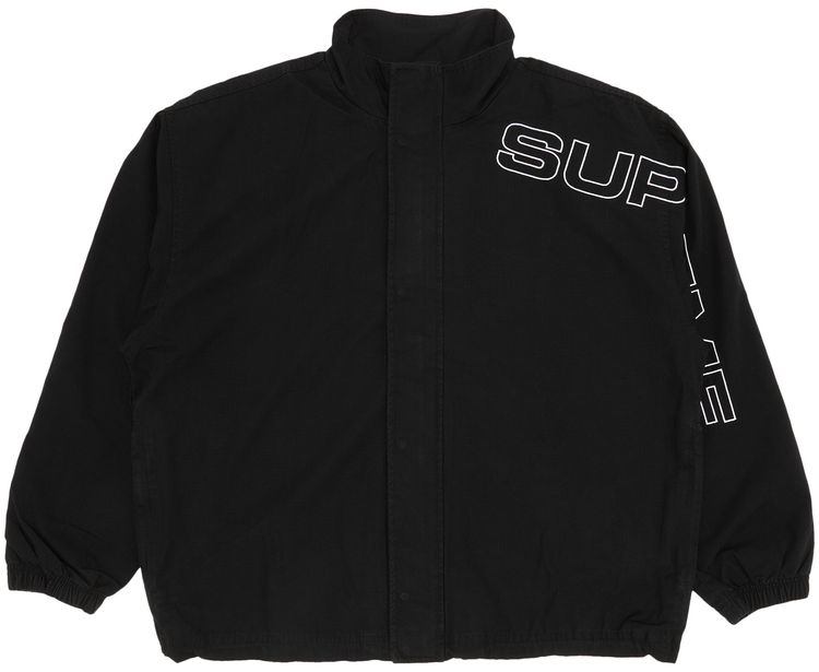 Supreme Spellout Embroidered Ripstop Track Jacket Black