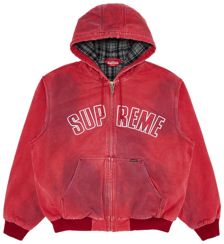 Supreme Reflective Arc Hooded Work Jacket Red