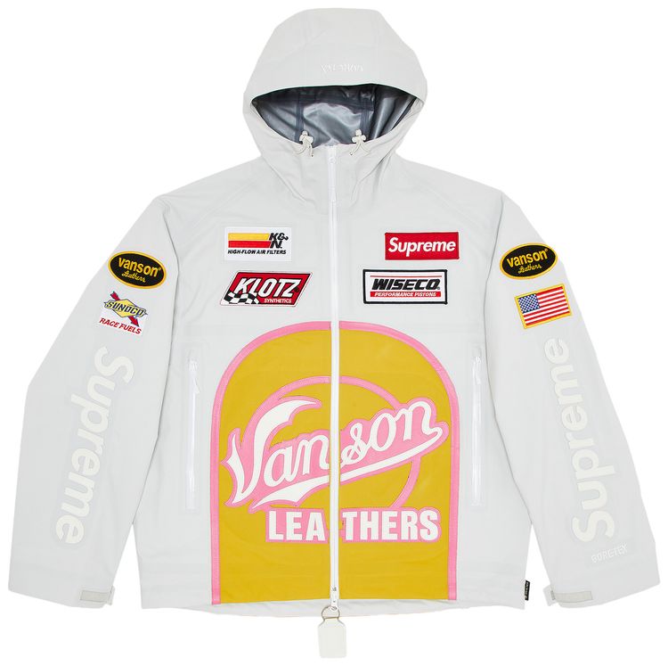 Supreme x Vanson Leathers GORE TEX Shell Jacket White