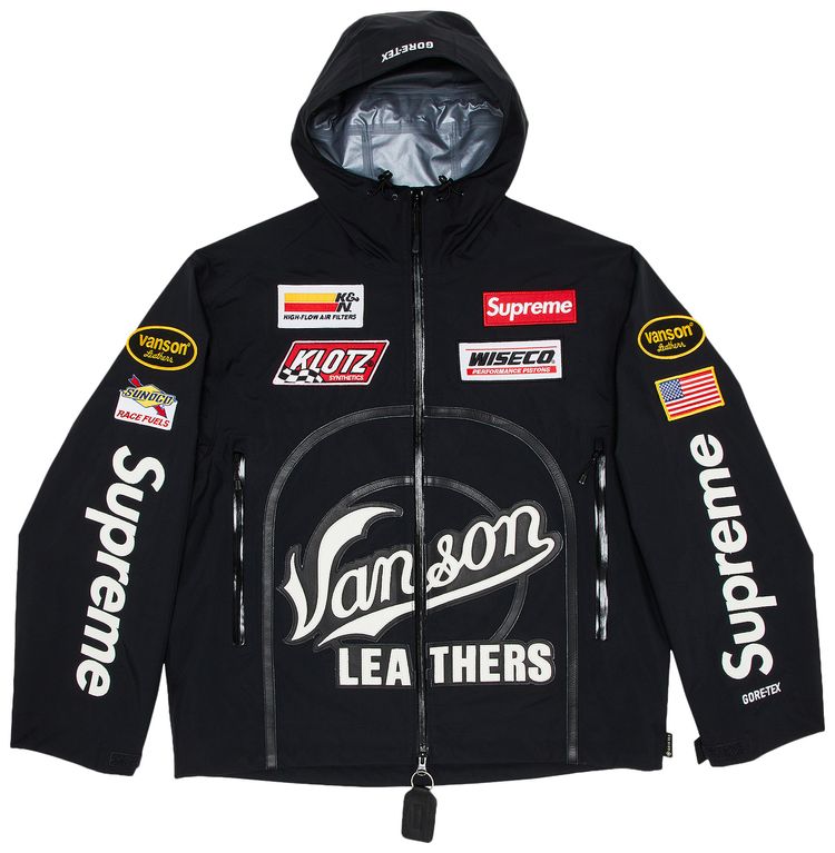 Supreme x Vanson Leathers GORE TEX Shell Jacket Black