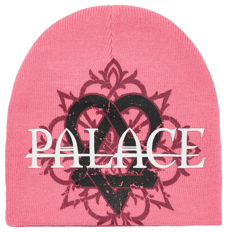 Palace Tri Gram Nein Cuff Beanie Pink
